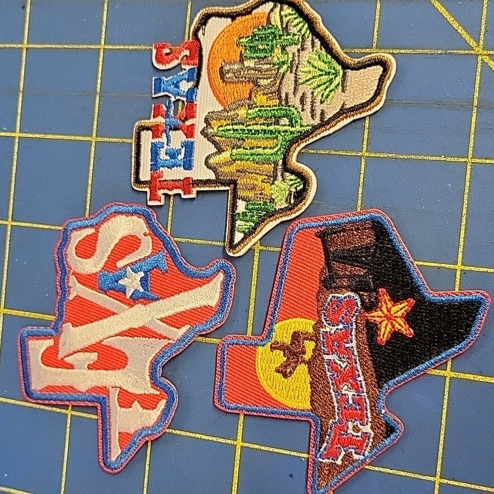 Texas Embroidered Patch 2.75" Set of 3 New